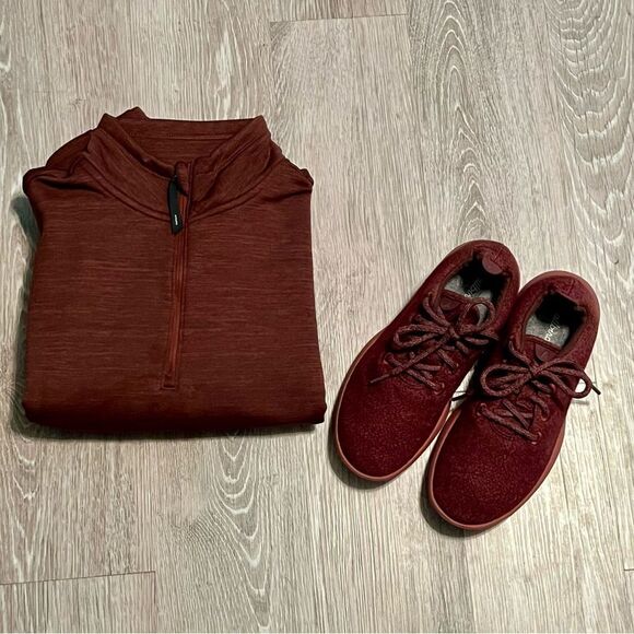 Allbirds Wool Runners Rust Brown Slip On Lace up Comfort Sneaker 9 Like New - Picture 7 of 12